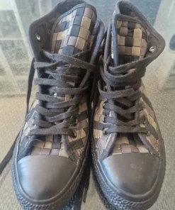 Unique woven converse high tops black and grey size 41.5