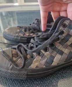 Unique woven converse high tops black and grey size 41.5
