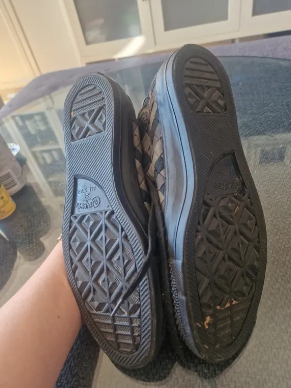 Unique woven converse high tops black and grey size 41.5