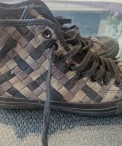 Unique woven converse high tops black and grey size 41.5