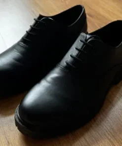 Unisex jak nowe Czarne półbuty Pier One, rozm. 41, na traperze, eko-skóra