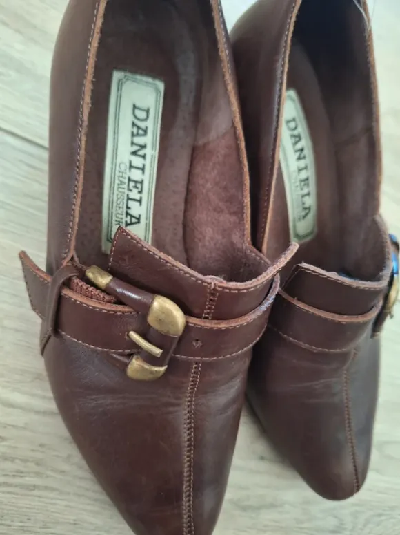 Vintage læderpumper fra Daniela Chausseur | Str. 35 |