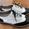 Zapato oksfordy skórzane czarno-białe gangsterski rozmiar 39
